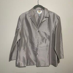 Talbots Classic Silk Tailored Old Money Quiet Luxury Holiday Blazer Jacket - 12